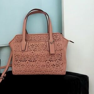 Coach pink Taylor mini tote bag